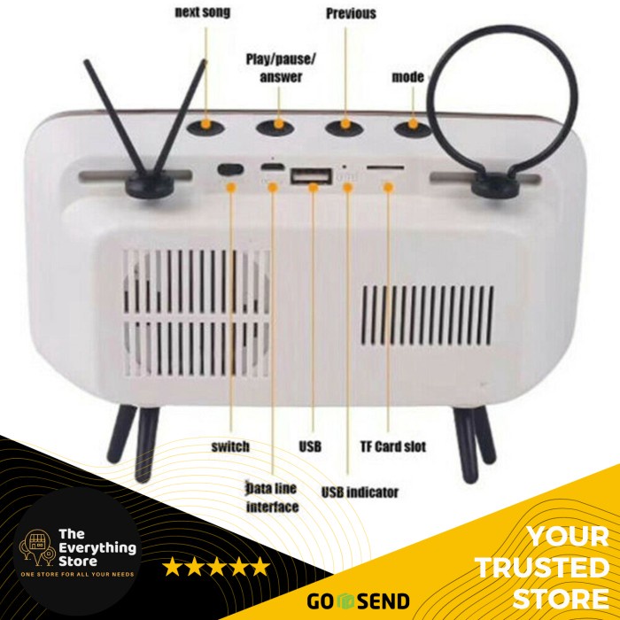 Retro Tv Bluetooth Speaker Phone Holder Th