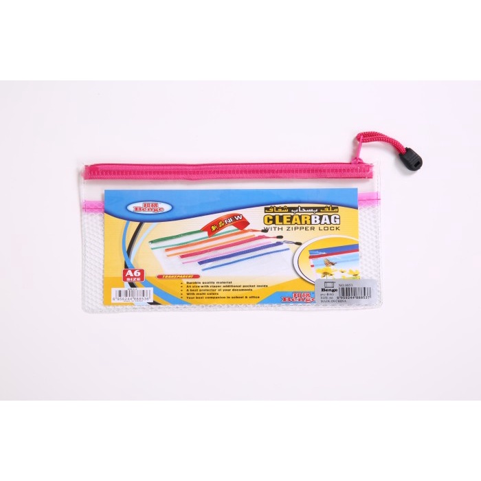 Gratis Ongkir Map Sleting Pen Case A6 Plastik Tebal 8853 Dokumen Zipper Pocket File