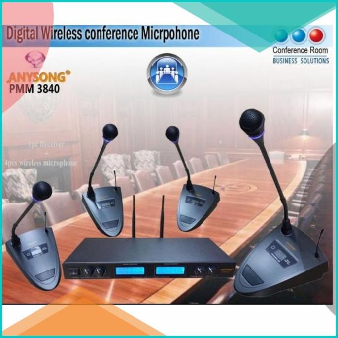 Mic wireless conference Anysong PMM 3840 4mic wireless meja anysong 16