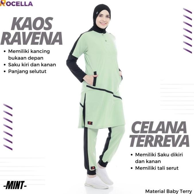 Setelan Baju Senam Yoga Wanita Muslim Syari Pakaian Olahraga Muslimah