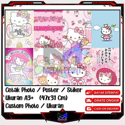 

Cetak Photo Poster Stiker Hello Kitu My Melody Kuromi Kucing lucu Helo Kity Hiasan dinding kartun anime Artpaper anak belajar Custom Ukuran A3+ A4 A5 A6 Edisi-43