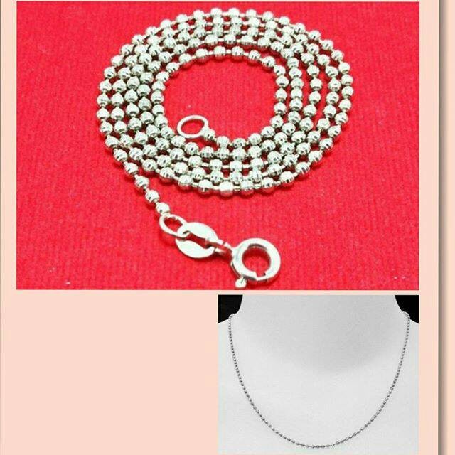 [Baru] Kalung Biji Lada Ukir Perak / Silver 925 Lapis Emas Putih Asli Ori Terbatas