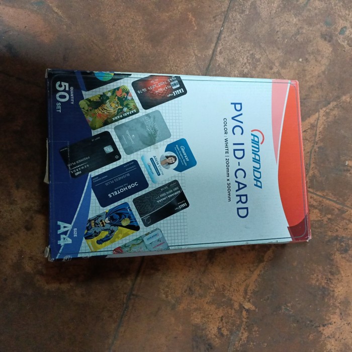 

PVC CARD TEBAL 0,8mm isi 50 set A4 merk AManda