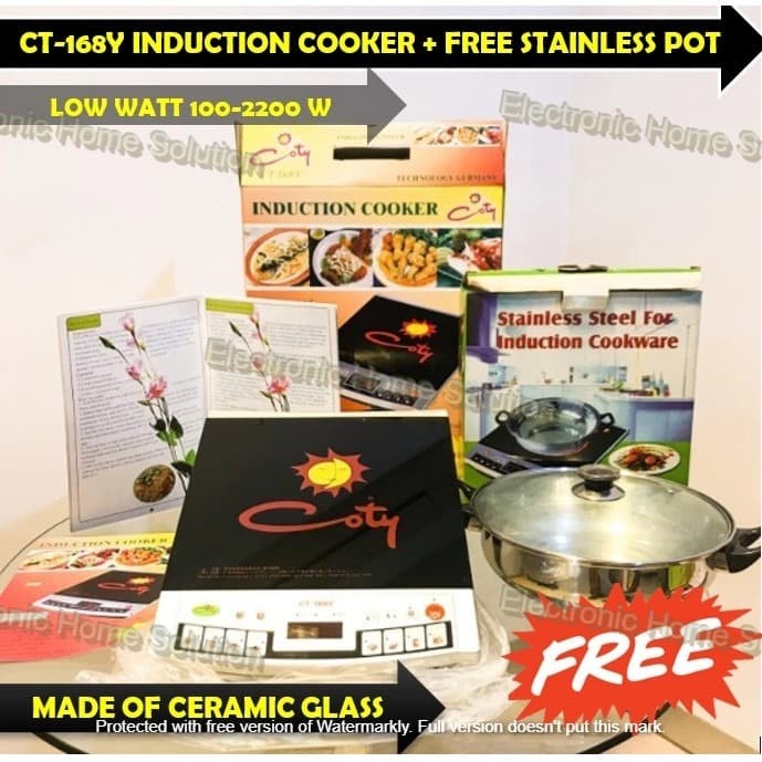 [New Ori] Coty Ct-168Y Kompor Induksi 100 -2200W Kompor Listrik Tanam Dapur Berkualitas