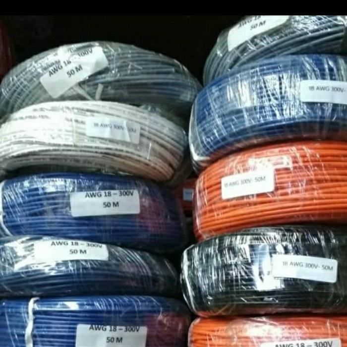 [New] Kabel Awg 18 Bodi Kecil 1Rol Panjang 50Meter Serabut Tembaga Putih Limited