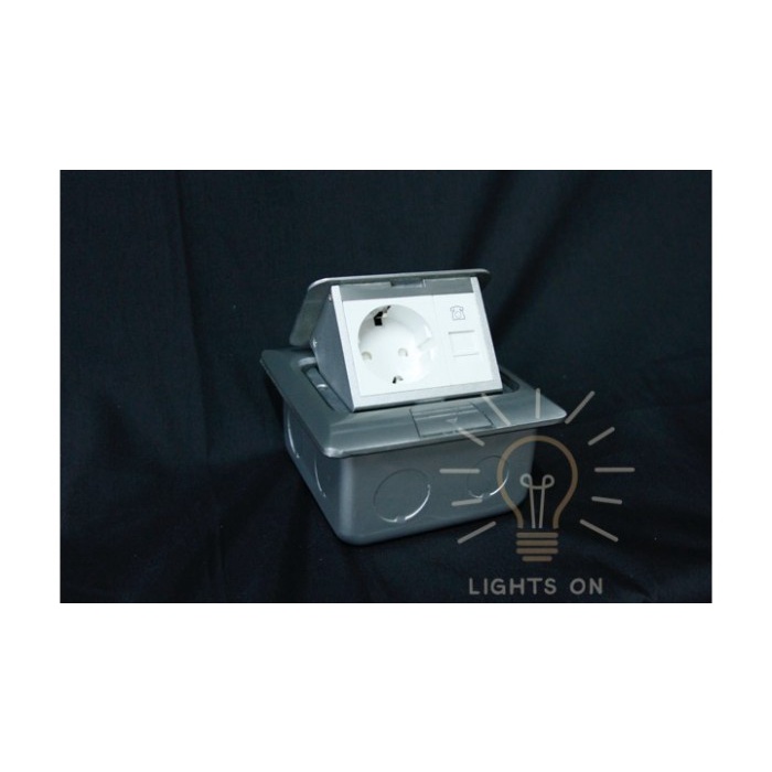 [Ori] Stop Kontak Lantai Broco  Socket Telepon Silver Broco Diskon