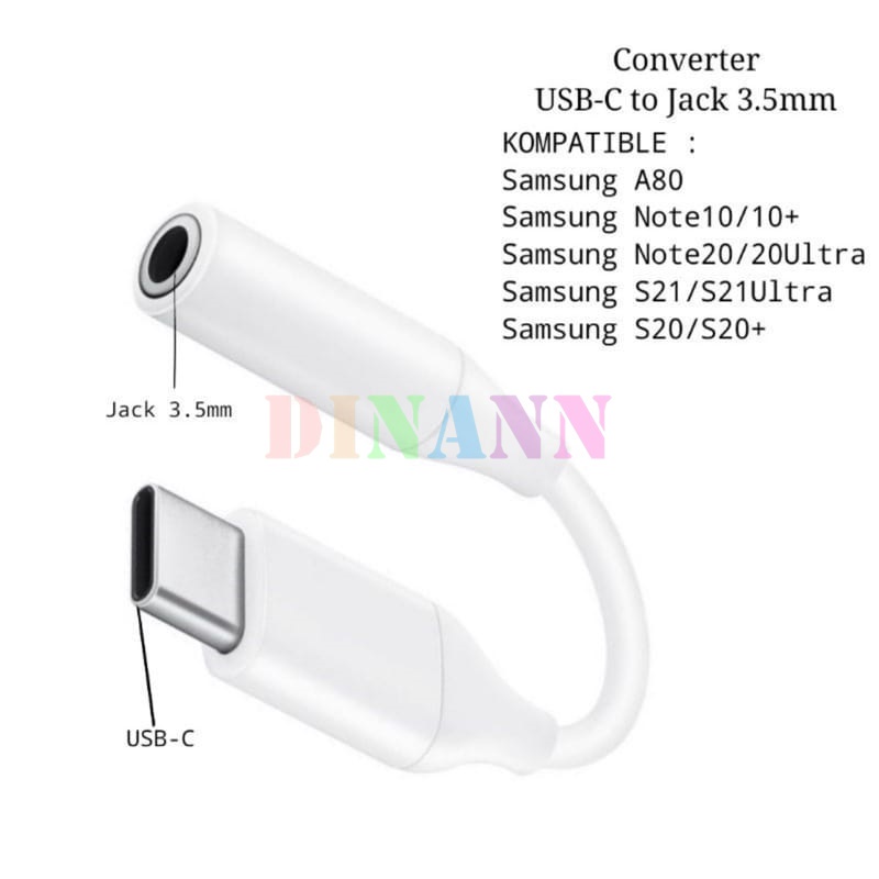 Splitter Converter Type-C To Headphone Jack 3.5mm Headset