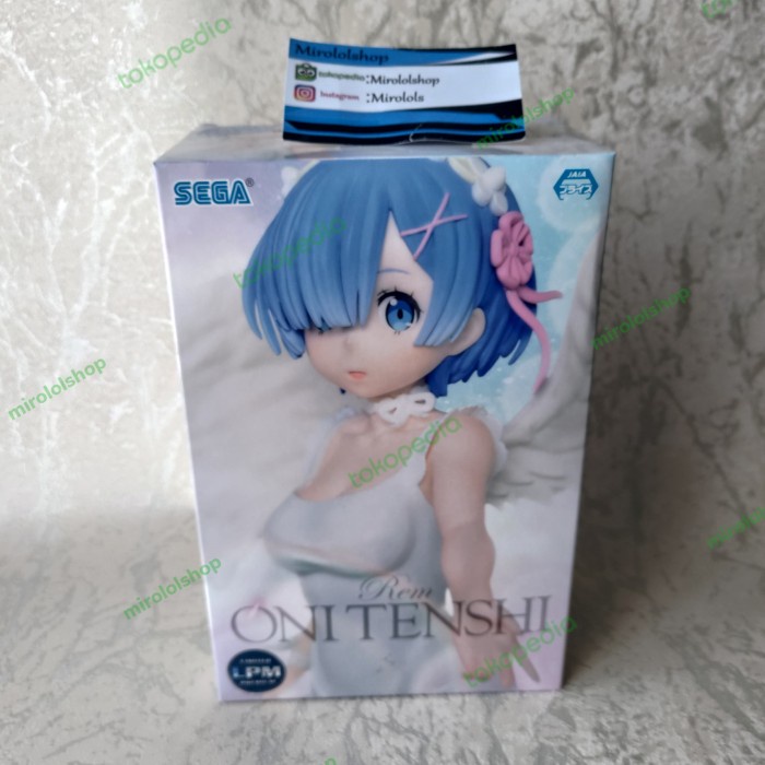 ✅Baru Sega Lpm Rem Oni Tenshi Figure Re:Zero Anime Figure Rem Figure Limited