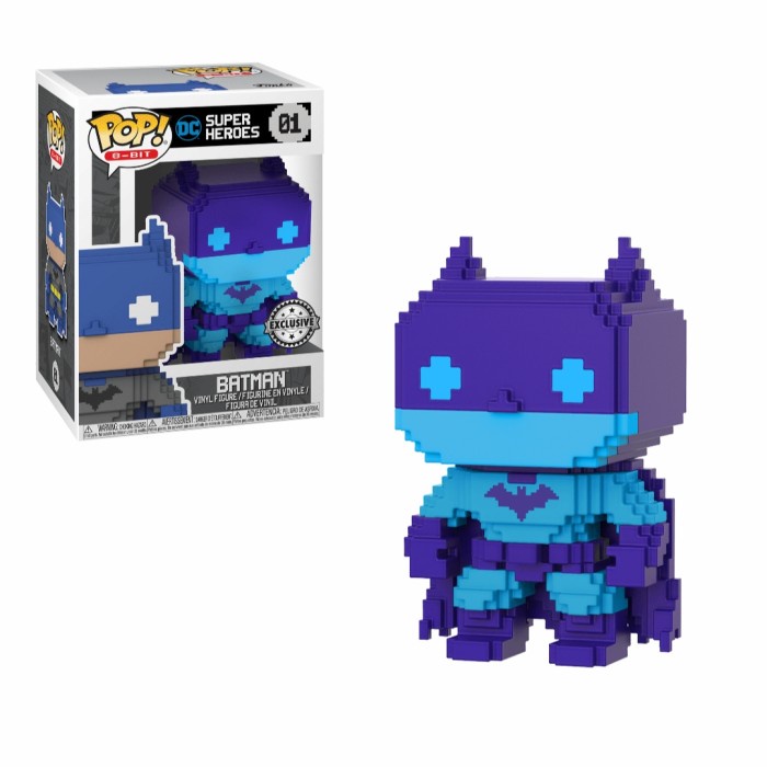 ✅Baru Funko Pop Dc Heroes : 8 Bit - Batman Purple Exclusive Ee Stickered #01 Berkualitas