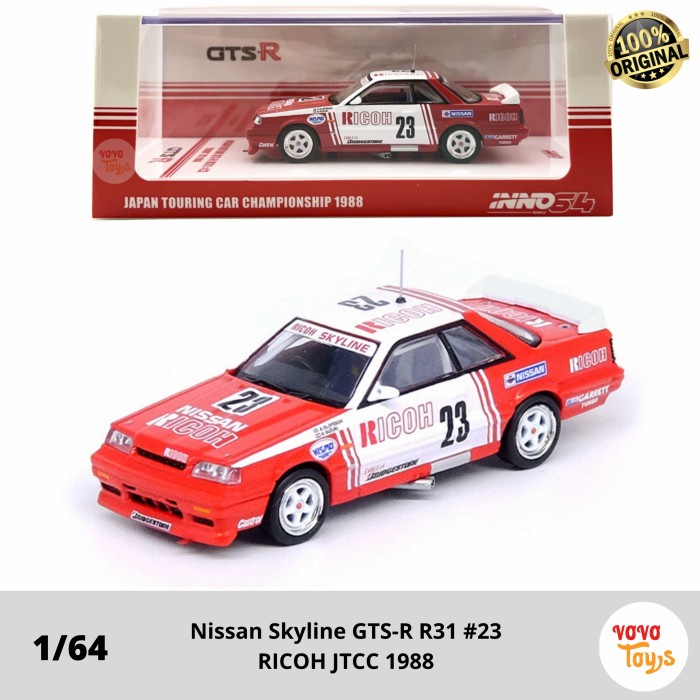 ✅COD Inno 1/64 Nissan Skyline Gts-R R31 #23 Ricoh Jtcc 1988 Inno64 Berkualitas