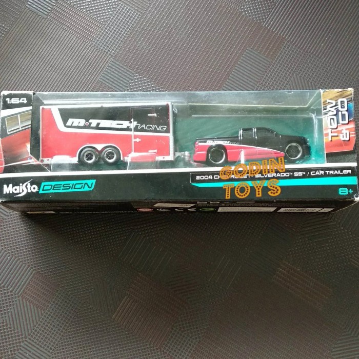 ✅COD Maisto 2004 Chevrolet Silverado Ss Car Trailer Tow And Co 1:64 M.Tech Berkualitas