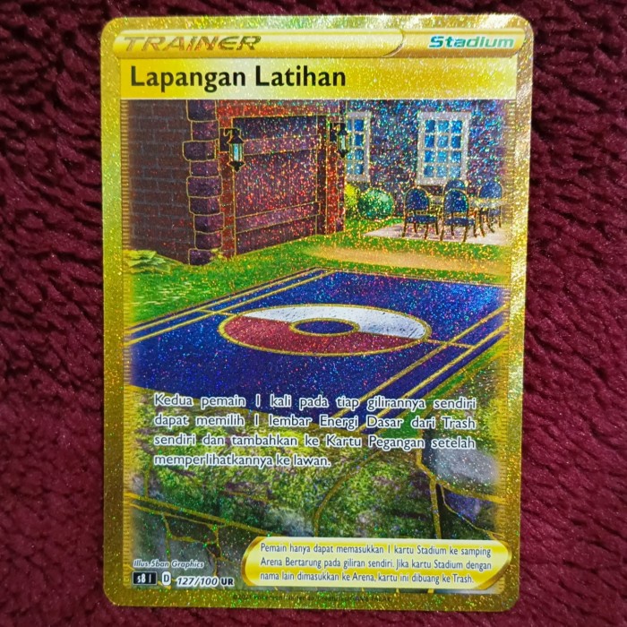 ✅COD Lapangan Latihan Ur Gold S8 - Pokemon Tcg Indonesia Foil Holo Diskon