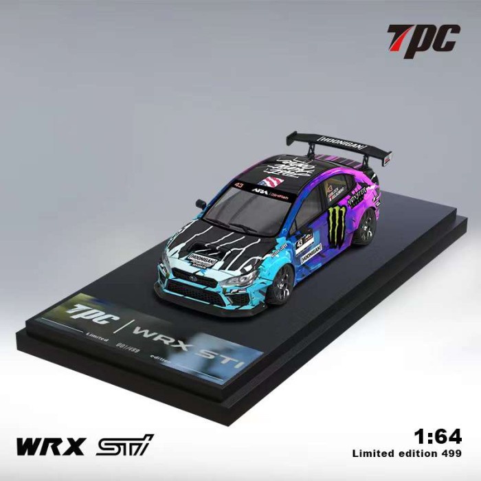 ✅COD 1/64 Tpc Subaru Wrx Sti Hoonigan Black Monster Livery #43 Diecast Terbaru