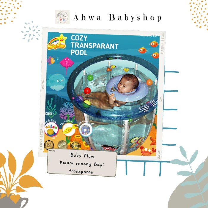 ✅New Ori Baby Flow Baby Swimming Cozy Transparant Pool With Toys/Kolam Spa Bayi Diskon