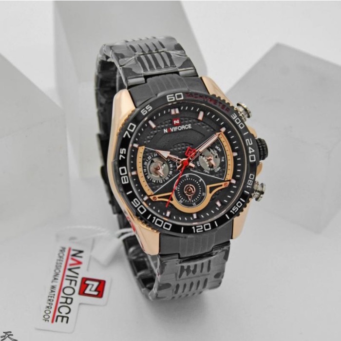 ✅New Ori Naviforce Nf9185Mbr Black Original  Garansi Berkualitas