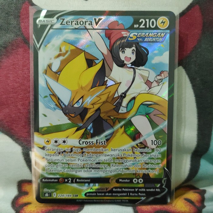 ✅COD Pokemon Tcg Indonesia Zeraora V S8B 224/184 Csr Terbaru