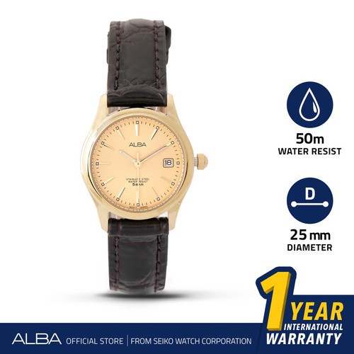✅New Ori Jam Tangan Alba Wanita Axu034 Alba Quartz Leather Original Terbaru