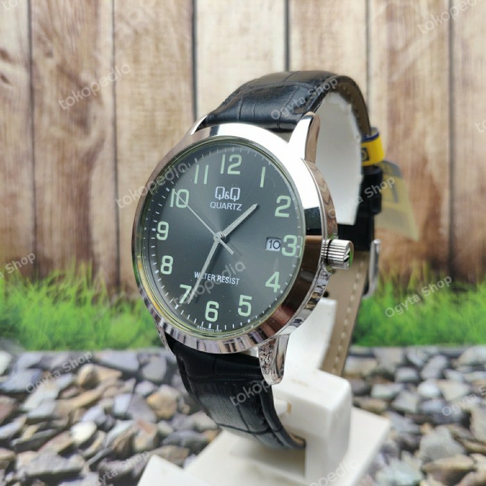 ✅New Ori QQ Qq Jam Tangan Pria Wanita Kulit Hitam A462J305Y Original Terbaru