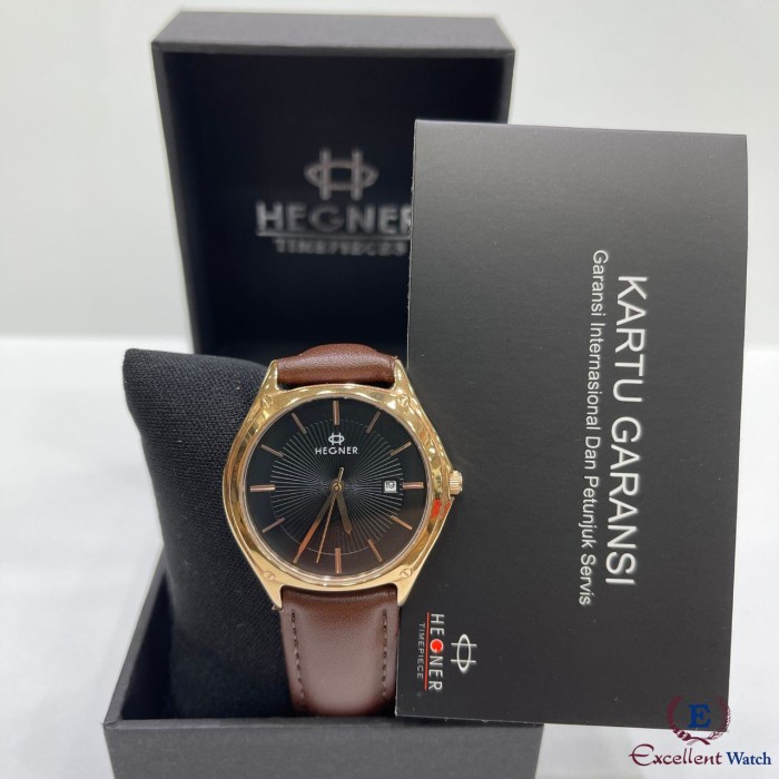 ✅New Ori Excellent Watch Jam Tangan Wanita Hegner 5048L Brown Berkualitas