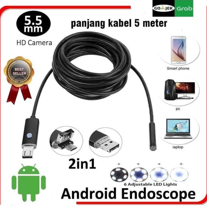 

ENDOSCOPE KABEL Camera Android 5M 5.5MM LENS Pengintai Android