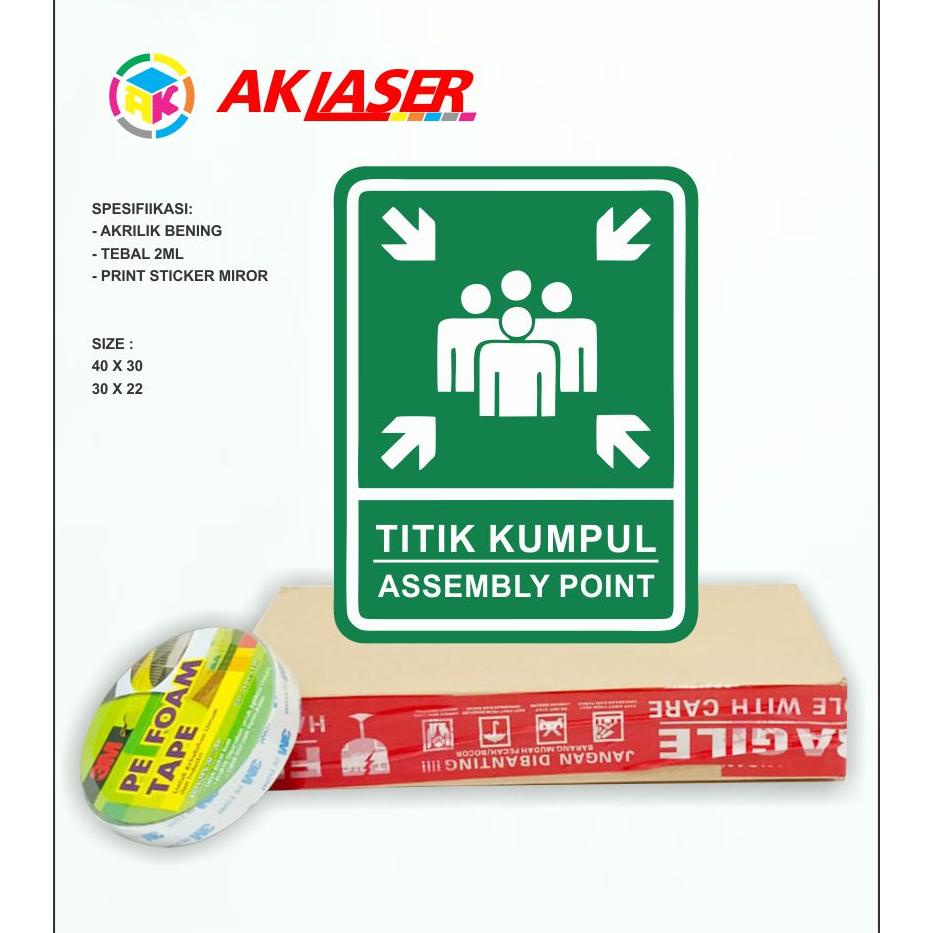 

New! AKRILIK- SIGN RAMBU RAMBU PLANG TITIK KUMPUL .,