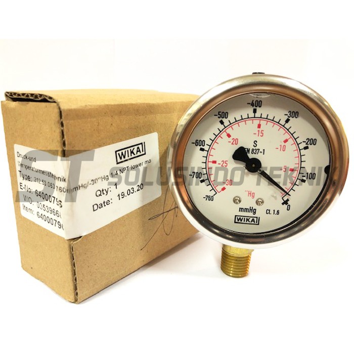 [New] Wika Pressure Gauge 212.53.063 Raket Range -760 Mmhg Terbatas