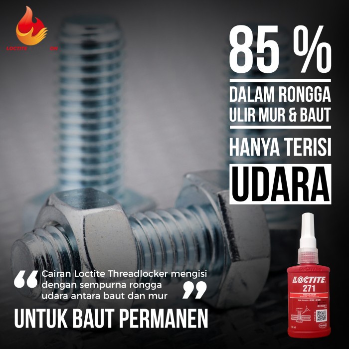 

Pengunci Baut Atau Lem Baut Loctite 271 Threadlocker 50Ml