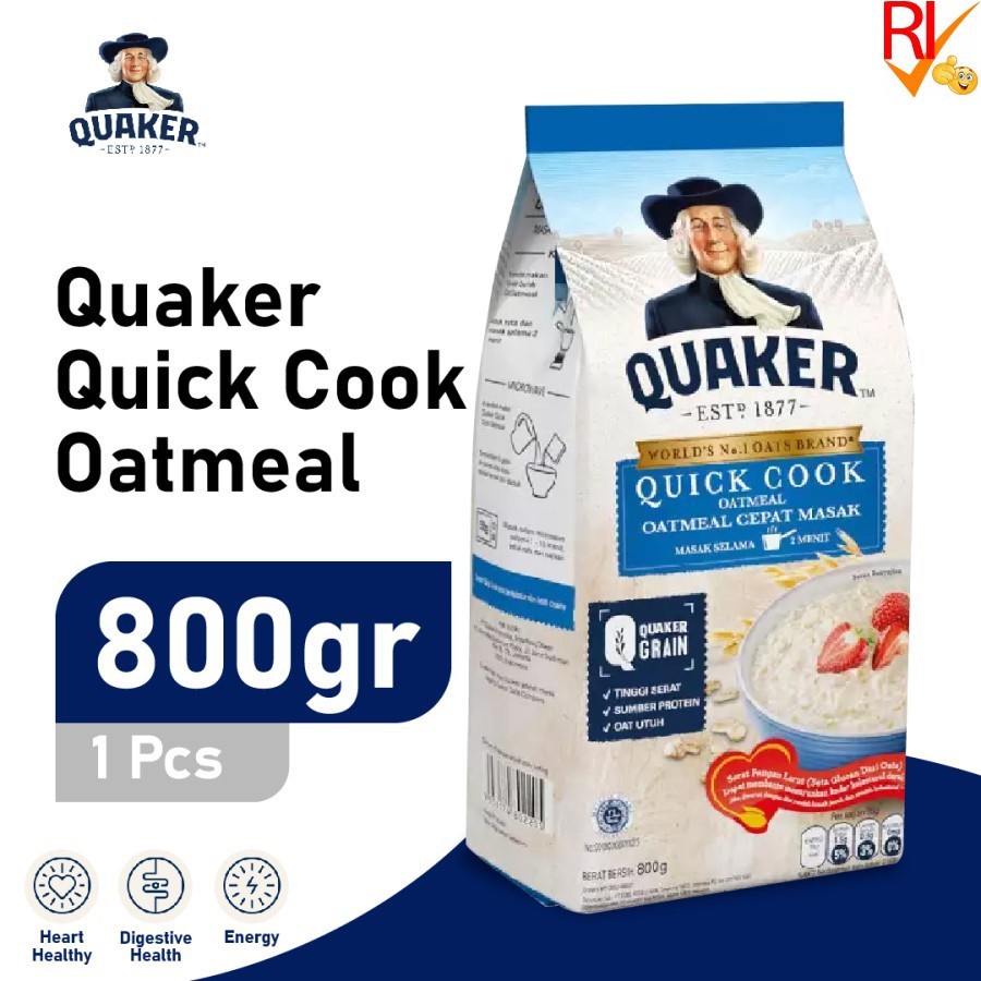 

3Pa Quaker Oatmeal 800 Gram Qui Cook/Instant Cereal/Sereal 800Gram Oat Meal Cepat Masak/Instan