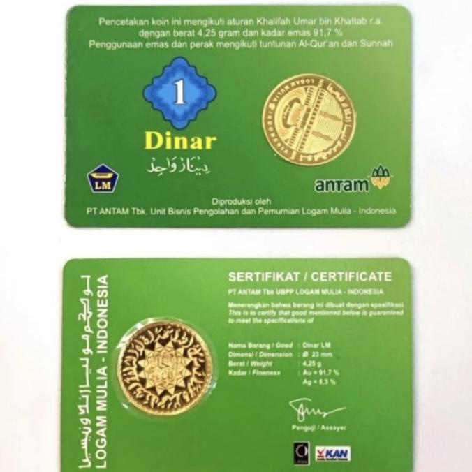 PROMO TERBARU  Termurah Koin emas antam 1 dinar 4,25 gram 22 karat logam mulia