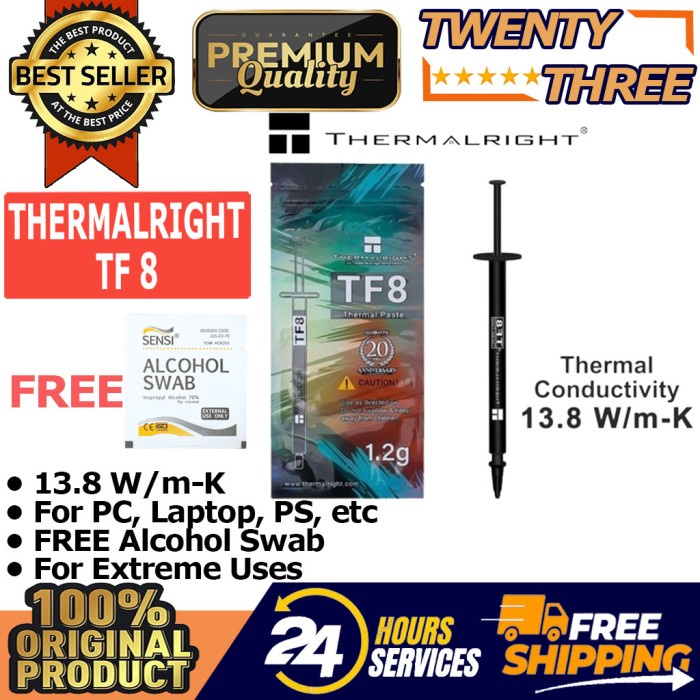 

Thermalright Tf8 Thermal Paste 1.2 Gram Pasta Grease Processor Cpu Vga Original 100% Dan Terpercaya
