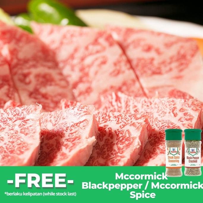 

Promo Japanese Wagyu A5 Beef Mini Karubi Yakiniku Cut 1Cm 200Gr Inyongstore25