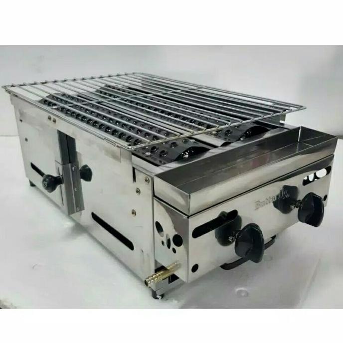 panggangan sate 2 tungku butterfly stainless steel