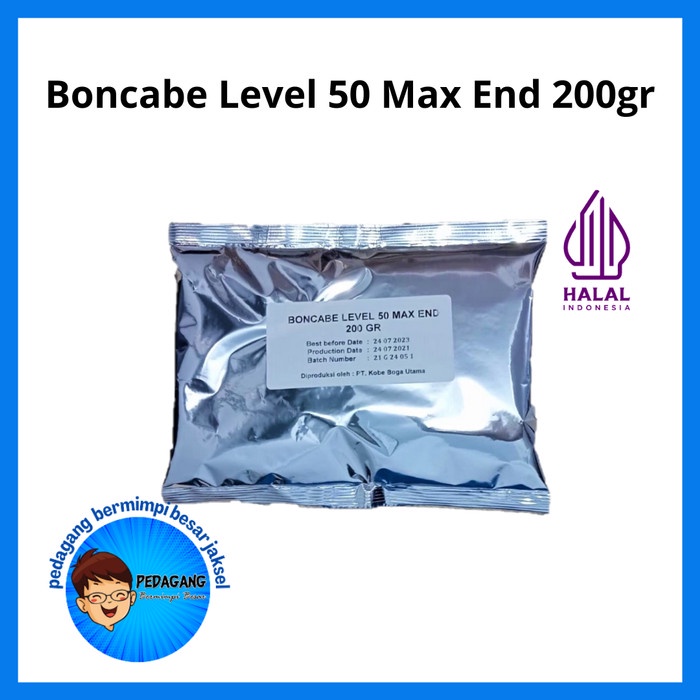 

Kobe Boncabe Level 50 Max End 200Gr Sambal Tabur Cabe Bubuk Pedas