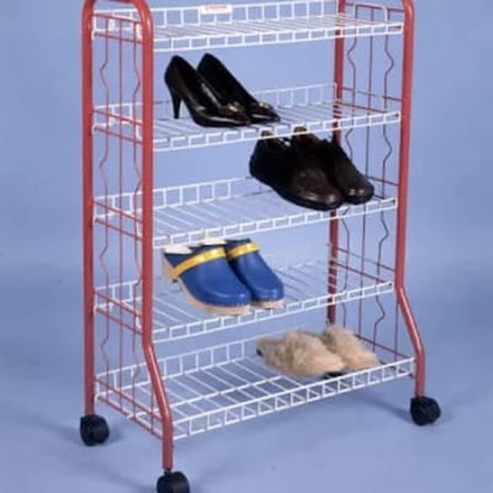 ✅Original Murah  Rak Sepatu Besi Susun 5 Dengan Roda R05 Kuat Kokoh Berkualitas