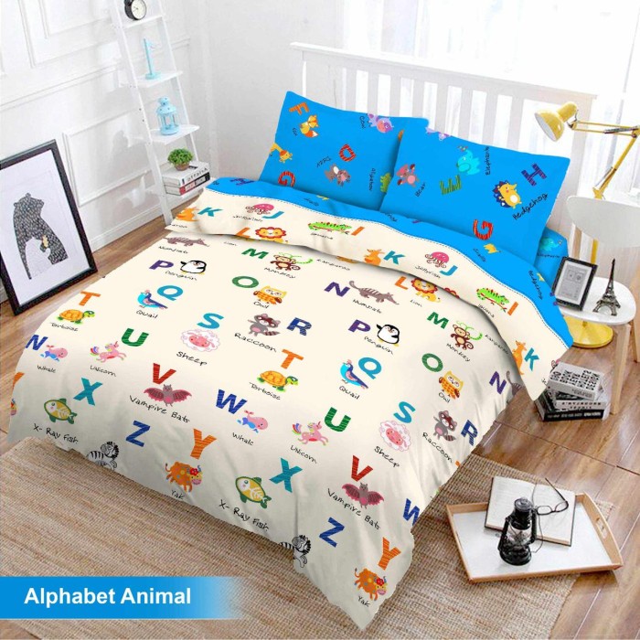 ✅Ori Bedcover Set King Vito Alphabet Animal 180X200 Cm Diskon