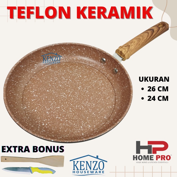 ✅Ready Wajan Teflon Anti Lengket Levante Frypan 24 Cm Home Pro Wajan Ceramic Terbatas