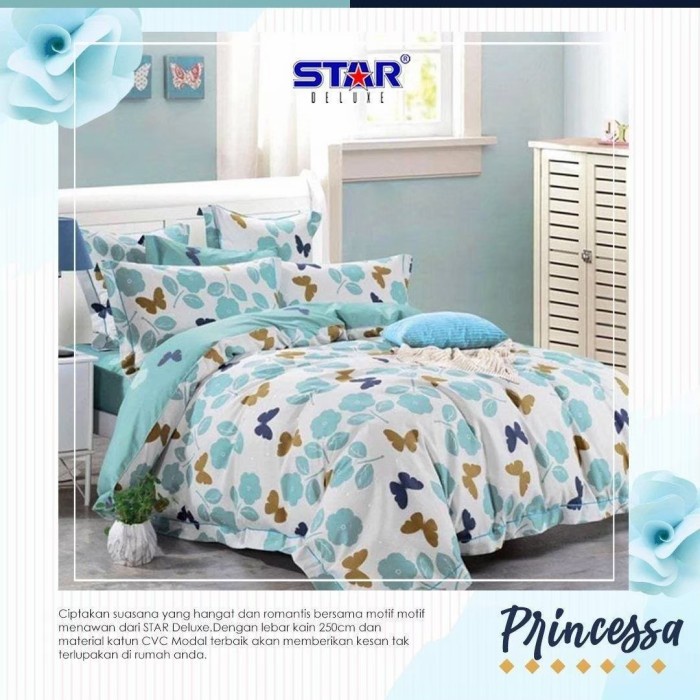 ✅Ori Bedcover Set Katun Motif Japanese Butterfly 200X200Bed Sprei Esra Berkualitas