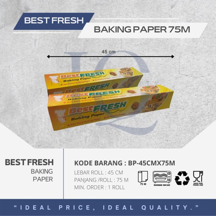 

✅Original Baking Paper Best Fresh / Kertas Baking 45Cm X 75M Jumbo Warna Putih Diskon