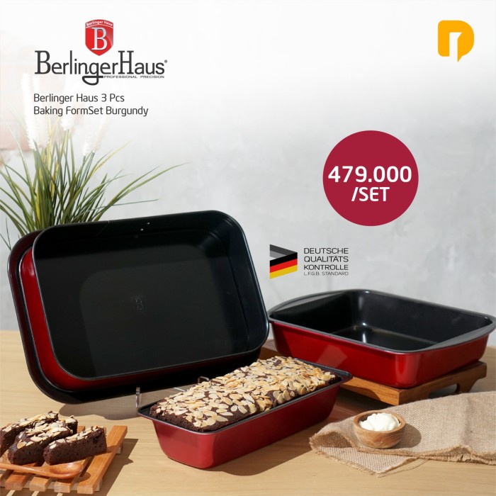 

✅Original Berlinger Haus Baking Form Set Burgundy Terbatas