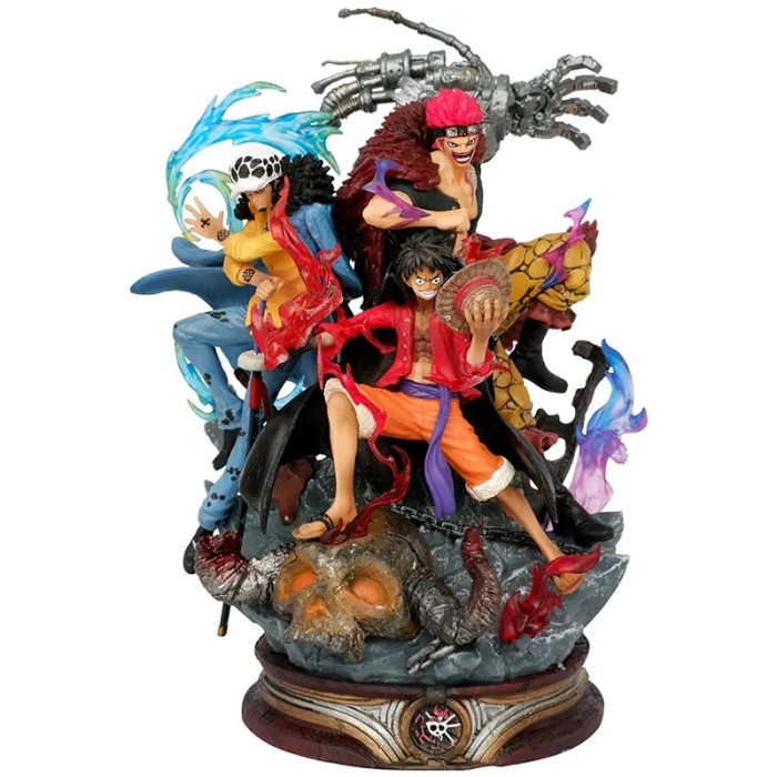 TERLARIS Trio Captain One Piece Luffy Kid Law Action Figure Diorama resin Tetap