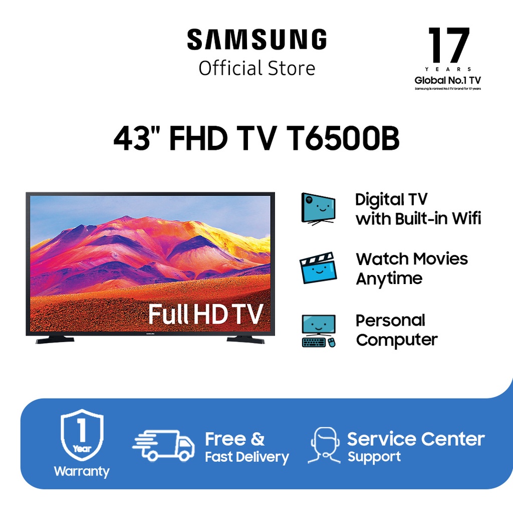 Samsung Smart TV 43 inch Full HD dengan Ultra Clean View – UA43T6500BKXXD
