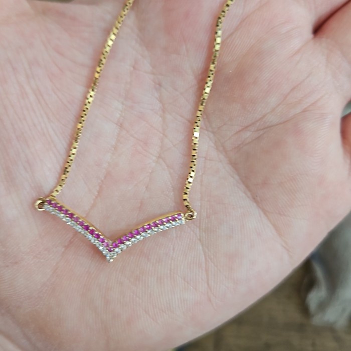 ✨Sale Gelang Serut Smile Aurel Permata Pink Putih Emas Asli 375 8K Mas Muda Terbatas