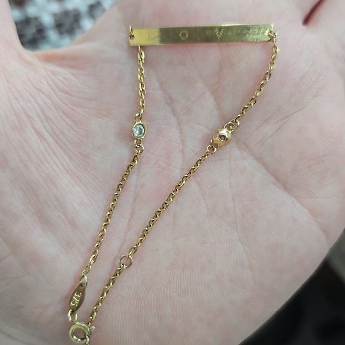 ✨Sale Gelang Jedar Love You 375 Hati Lucu Emas Asli Diskon