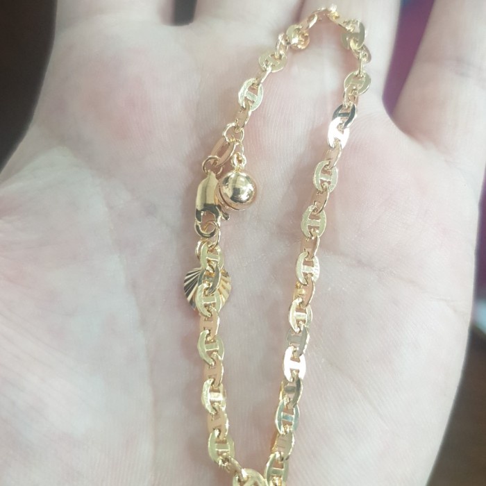 ✨Sale Gelang Wanita Toscano Polos Gold Emas Asli 700 70 16K 17 Cm 3 Gram Berkualitas