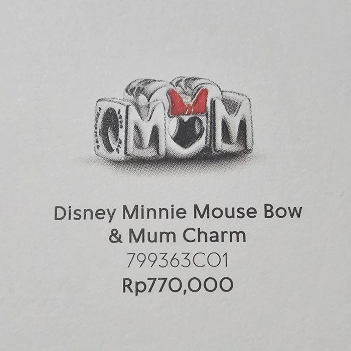 ✨Sale Pandora Disney Minnie Mouse Bow And Mum Charm Gelang Ori Diskon