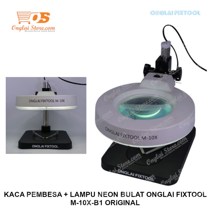 

✨Sale Kaca Pembesa Lampu Neon Bulat Onglai Fixtool M-10X-B1 Original Berkualitas