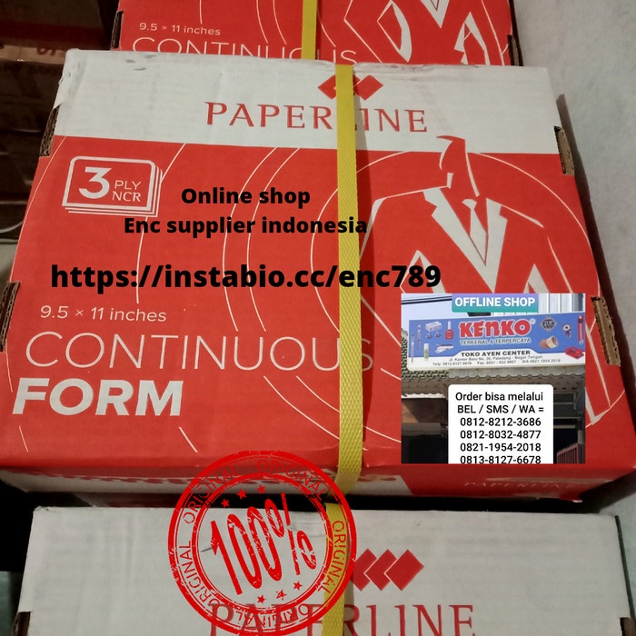 

✨Ready Enc - Continuous Form Cf K3 W 3 Ply Ncr 9.5X11 Inches Paperline / Dus Diskon