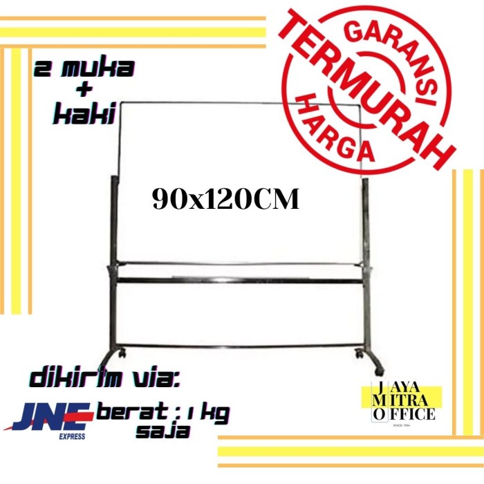 

✨Sale Papan Tulis Whiteboard Kaki 2 Muka Sakana 90 X 120 Cm Terbaru