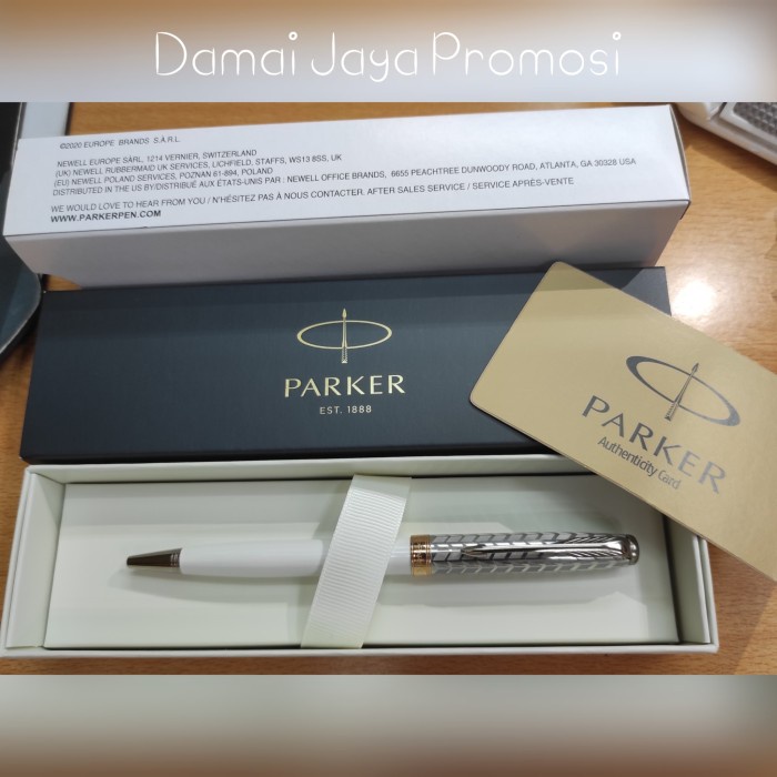 

✨Sale Parker Sonnet 11 Metal Pearl Chrome Trim Ballpoint Terbaru
