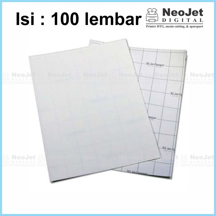 

✨Ready Transfer Paper Kertas Transfer 3G Opaque A4 Isi 100 Lembar Bonus Terbatas